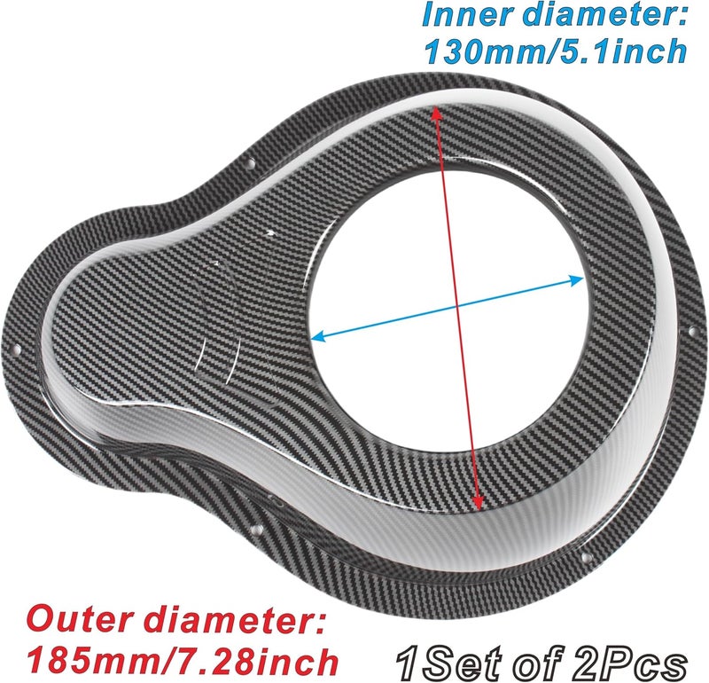 NARPES 2PCS Carbon Fiber Style Speaker&tweeter Boxes Universal for 6.5" Speakers For UTV ATV RV Boat Trunk Trailer Golf Cart Marine Speaker Enclosures Pods Spacer Rear Deck Kick Panel Box (Carbon Fiber Look) - Image 3
